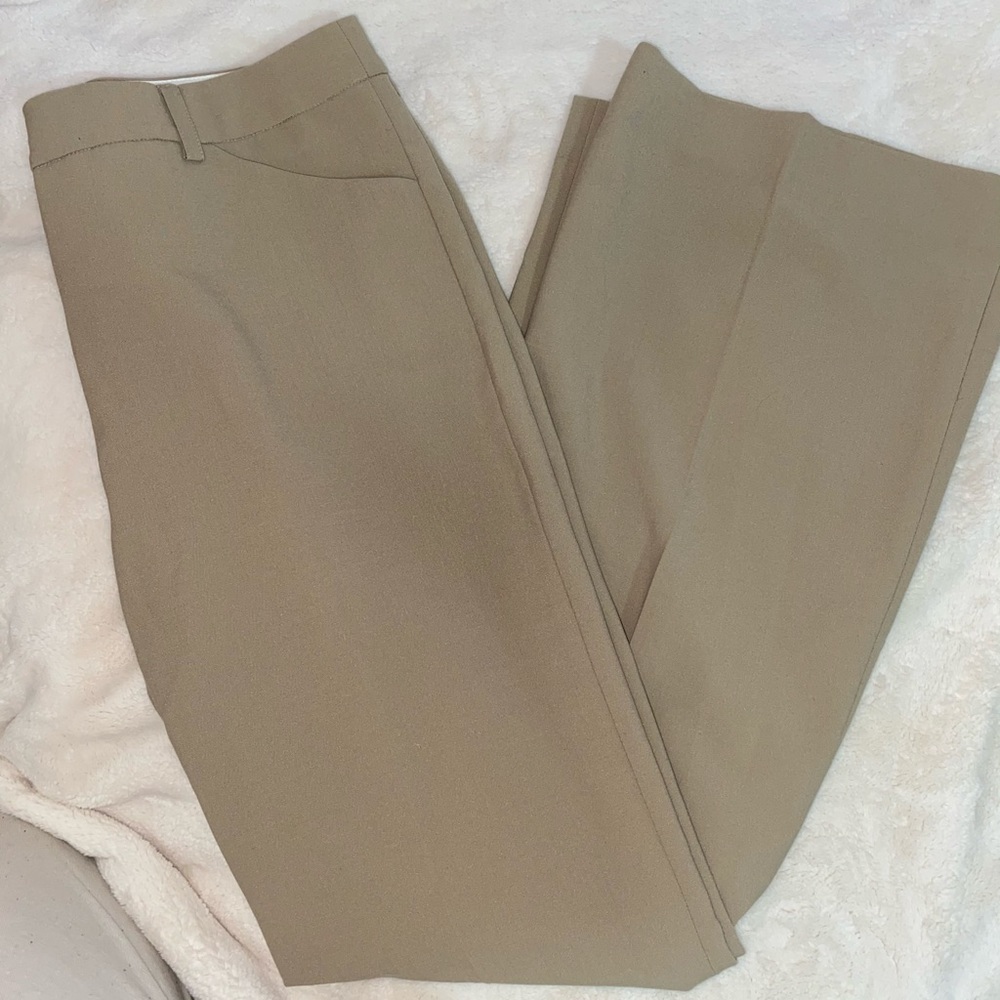 Beige Flare Trousers - The Christie Fit